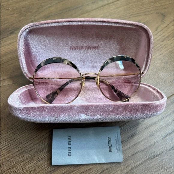 MIU MIU PINK AND GOLD WITH TORTOISESHELL ACCENTS SUNGLASSES  display picture 1